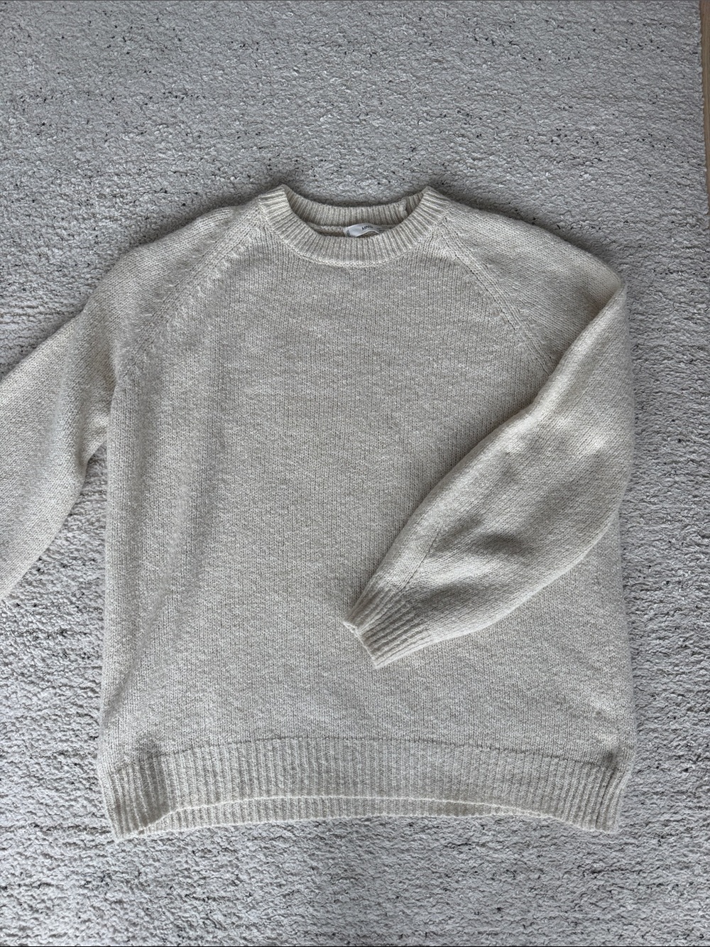 Crewneck Sweater in Light Cream